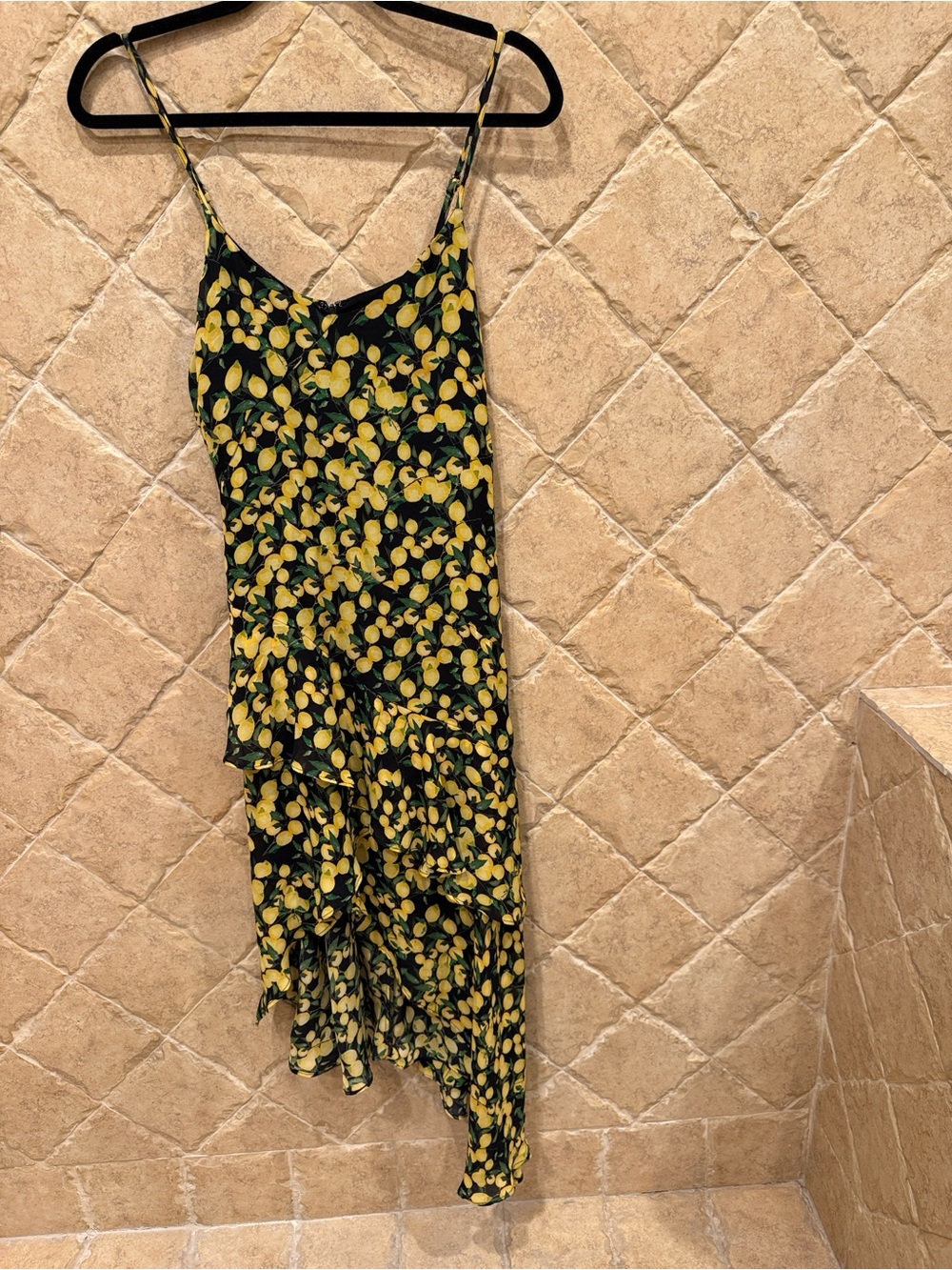 Parker Black Dress with Yellow Accents